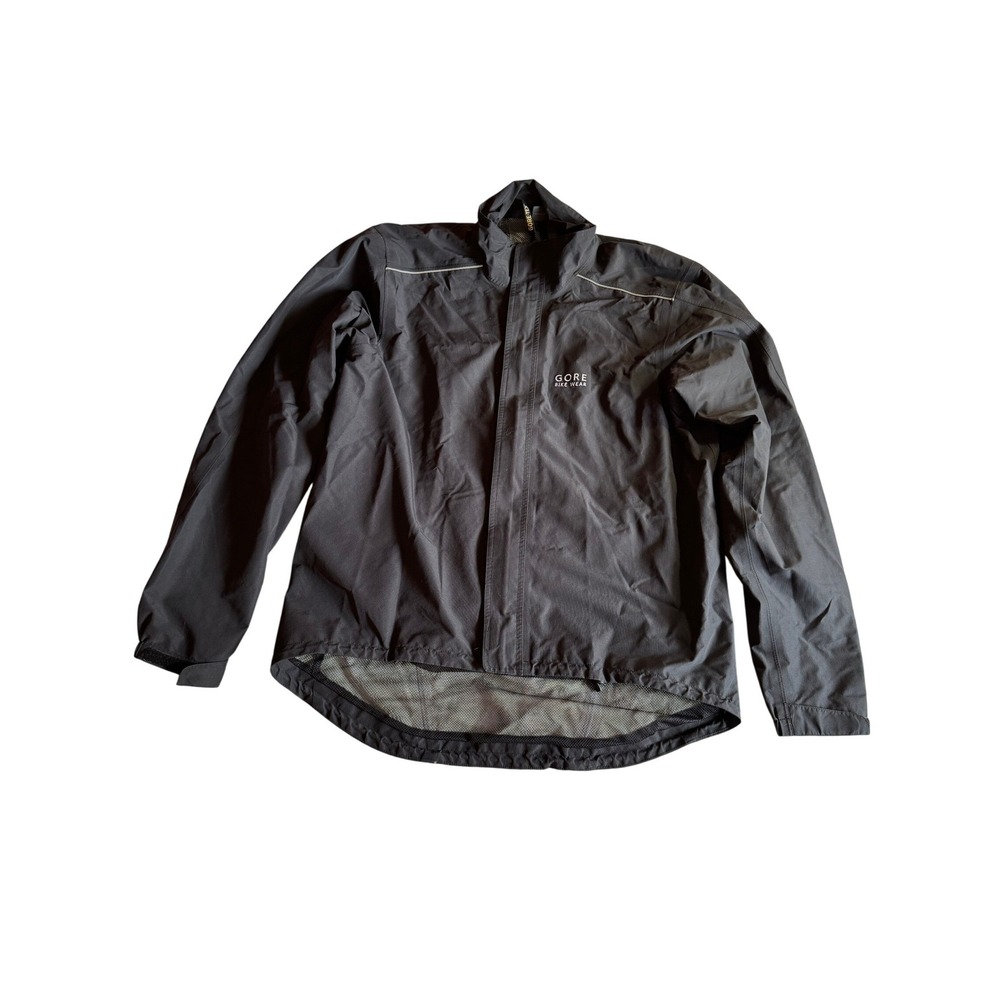 Gore Bike‎ Wear Mens Gore-Tex Cycling Jacket Black Full Zip Reflective Large